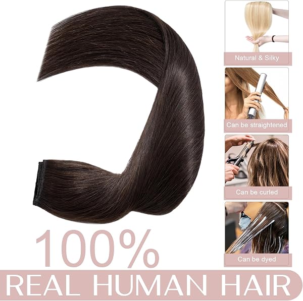 12 inch Clip in Hair Extension Human Hair One Piece 100% Real Remy [#2 Dark Brown] 3/4 Full Head Straight Hair Pieces for Women Invisible Short (40g) - 5