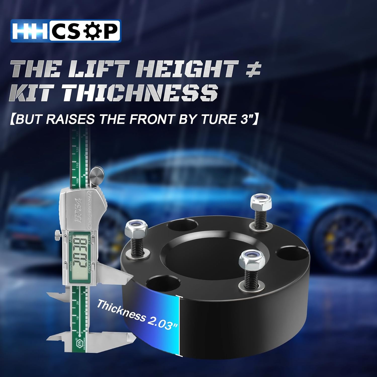 HHCSOP 3" Front Leveling Lift Kit for 2007-2023 Chevy Silverado 1500 GMC Sierra 1500 2WD 4WD, 3 inch Forged Strut Spacer Leveling Kit