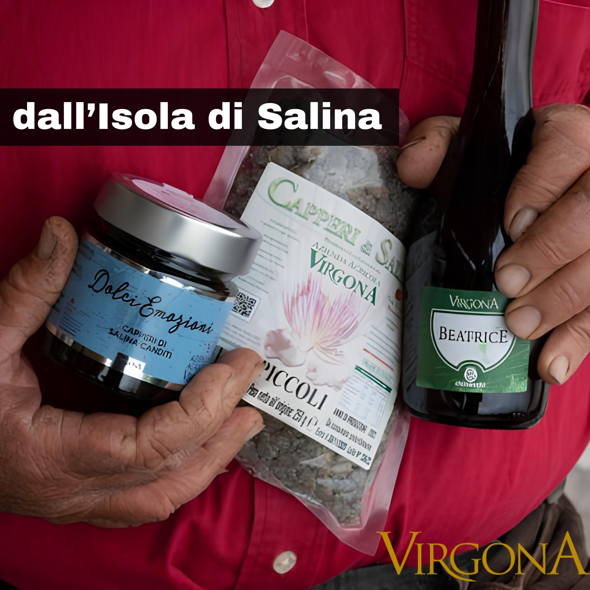 Capperi di Salina Piccoli - Virgona Presidio Slow Food 250g/500g – Premiati Top Food Gambero Rosso 2026 – Capperi delle Isole Eolie – Ingredienti Gourmet Italiani (500g)