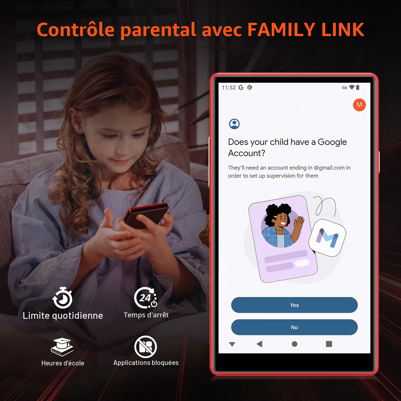 160Go Lecteur MP3 avec Bluetooth et WiFi, Oilsky 5" MP4 Player HD avec Spotify, Audible, Deezer, Lecteurs Musique Android 13 avec écran Tactile et Haut-Parleur (Noir)