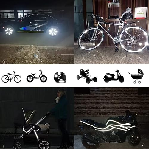 Miniatura 6 de 42 calcomanías reflectantes, kit de calcomanías reflectantes multiformas, impermeables, advertencia de seguridad al aire libre, calcomanías