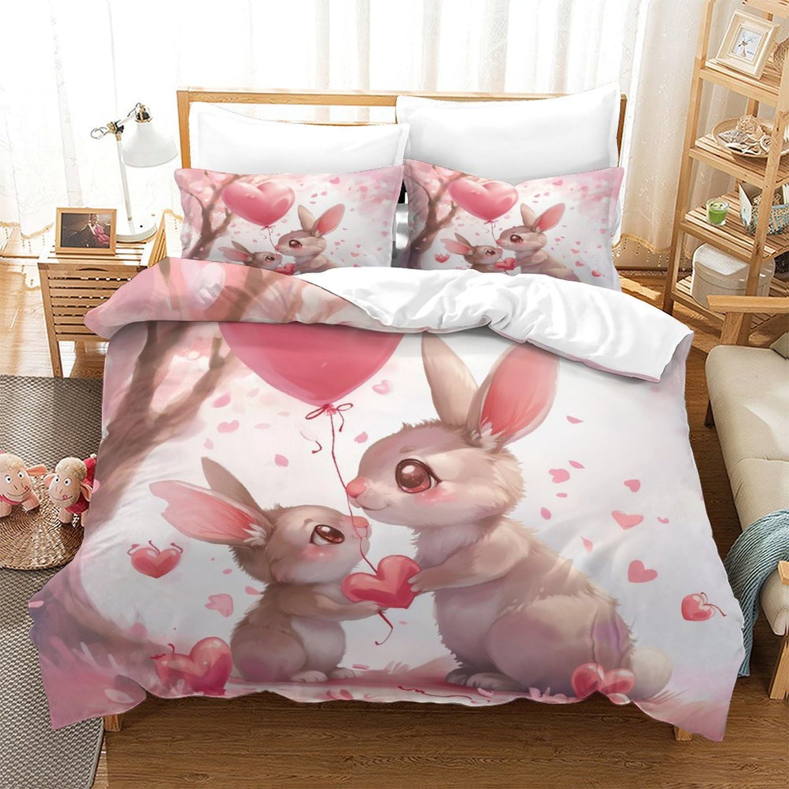 Parure de lit lapin imprimé 3D en microfibre super douce pour transformer la chambre d'enfant