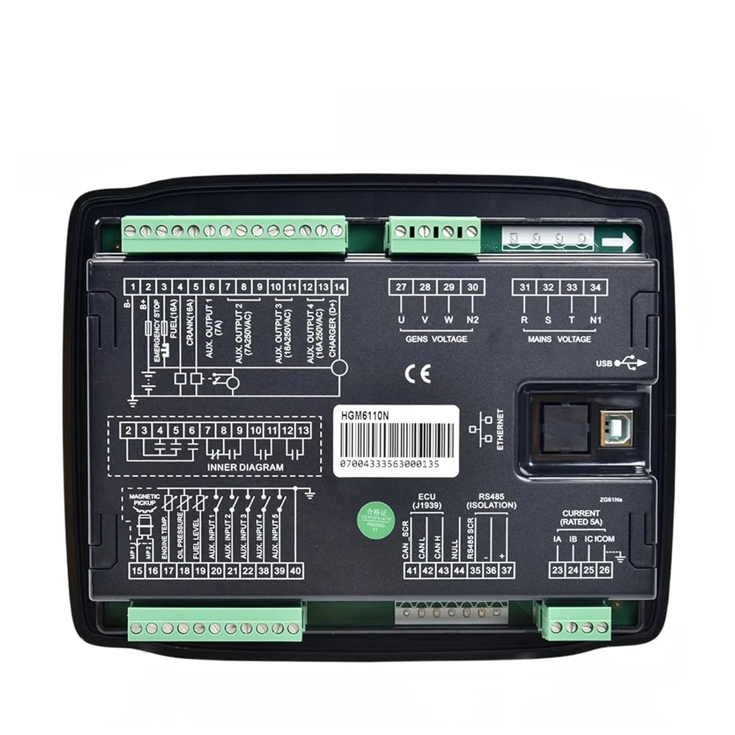 HGM6110N Auto Start Generator Controller Control Module Pannel Diesel Genset Parts