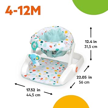 Bright Starts Learn-to-Sit Floor Seat, 2-Position, Foldable