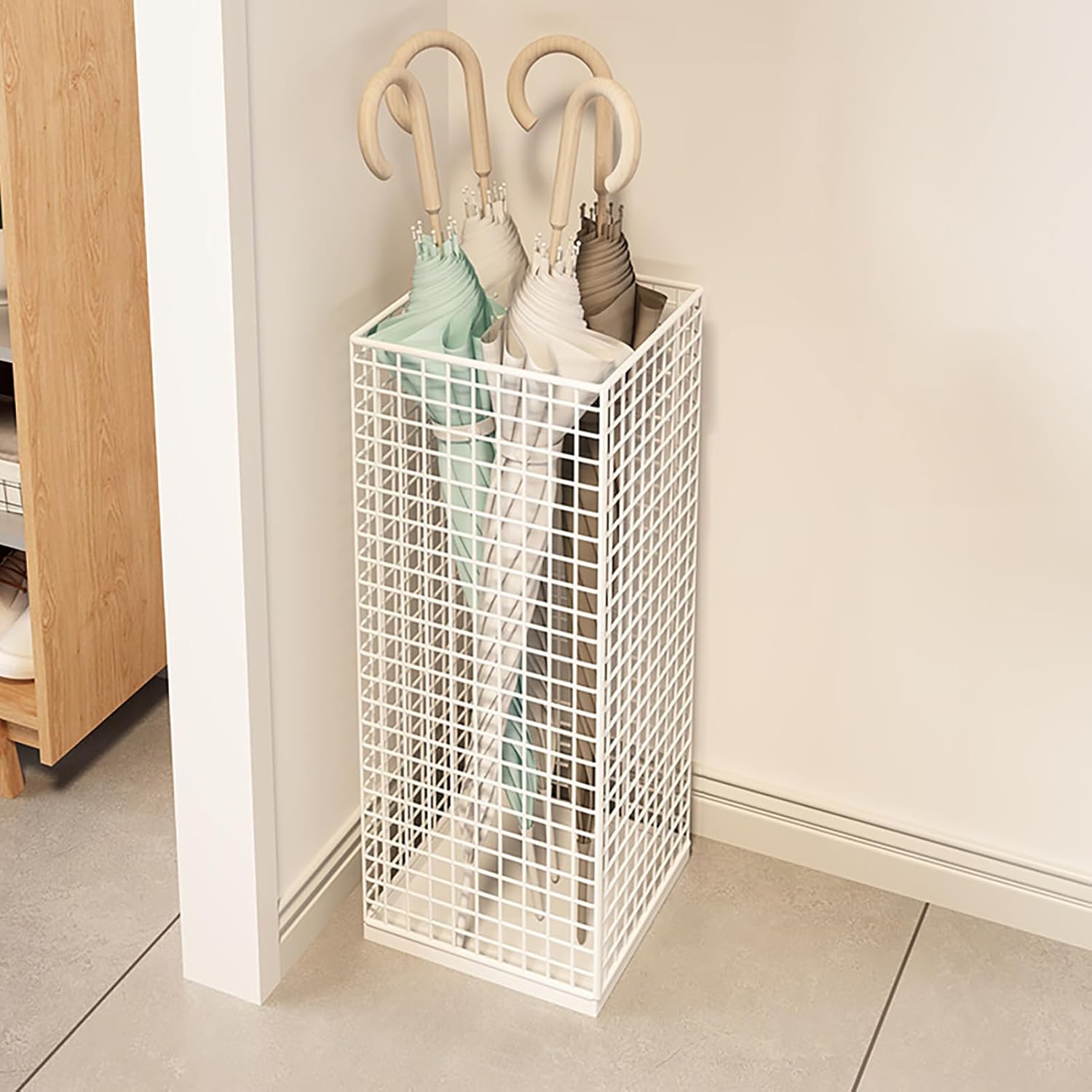 Large-Capacity Umbrella Storage Rack, Rust-Resistant Bucket Stand Organizer for Doorways, Holds Umbrellas, Canes, Walking Sticks, Home and Office Entryway Storage, Stylish and Practical