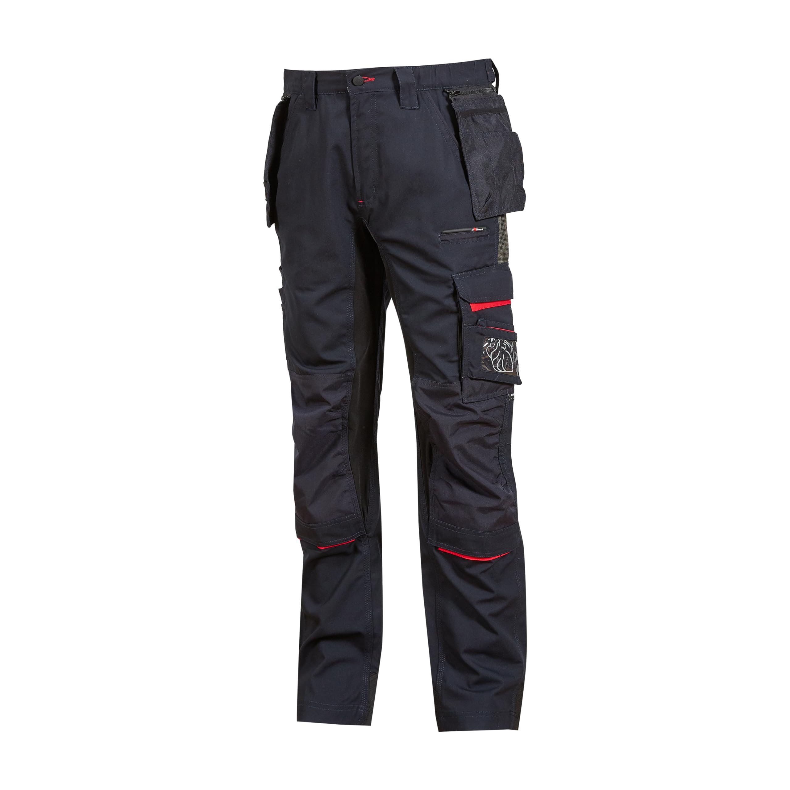 U-Power RACE, pantalón de trabajo para hombre, pantalón cargo con cintura elástica, con bolsillos para rodilleras, multibolsillos, tela cómoda, ropa exterior resistente y duradera - Deep Blue 52