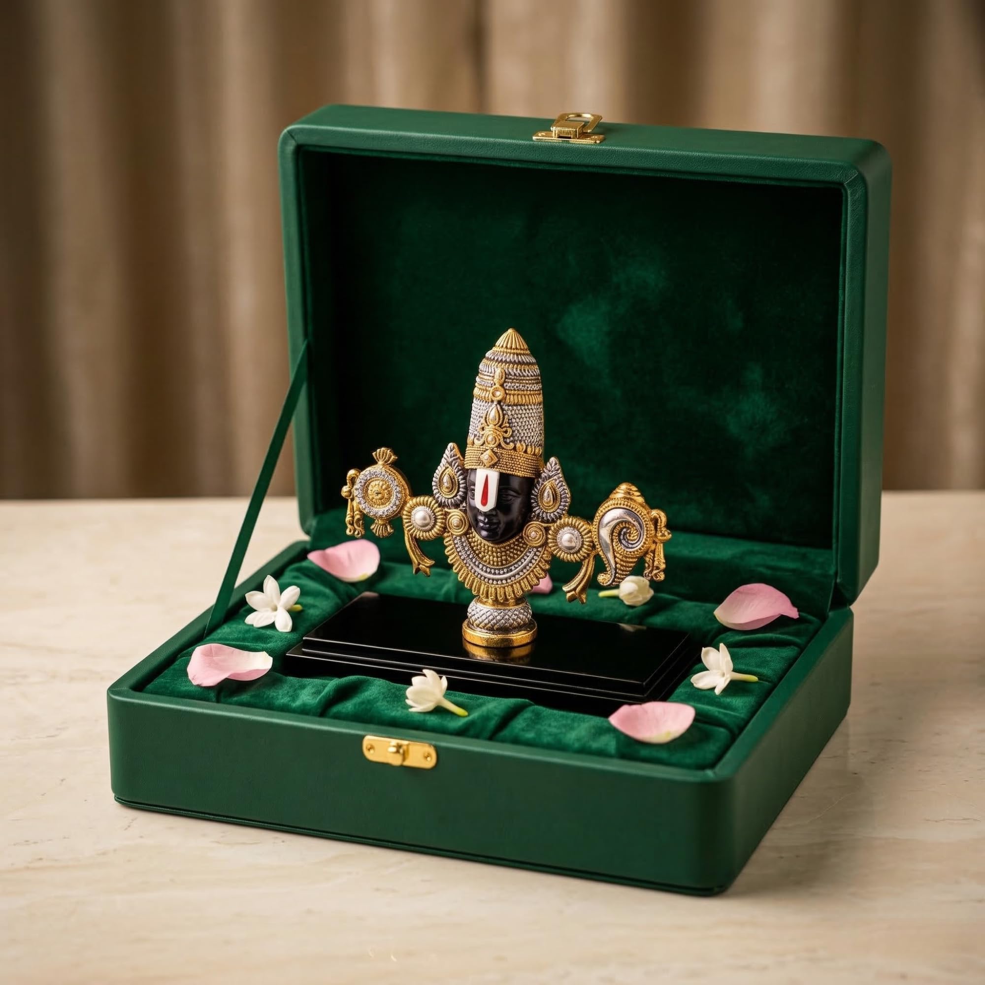 Dev Aastha 999 Silver Plated Balaji Murti | 4 Inch Spiritual & Vastu Idol for Home Temple Decor | Auspicious Lord Venkateswara Swamy Statue for Puja Room & Religious Gift
