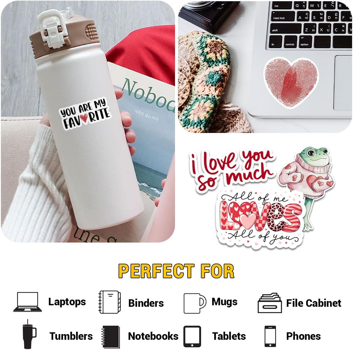 (12pcs-3in) Funny Valentine Sticker Romantic Love Stickers for Teens Love image 3