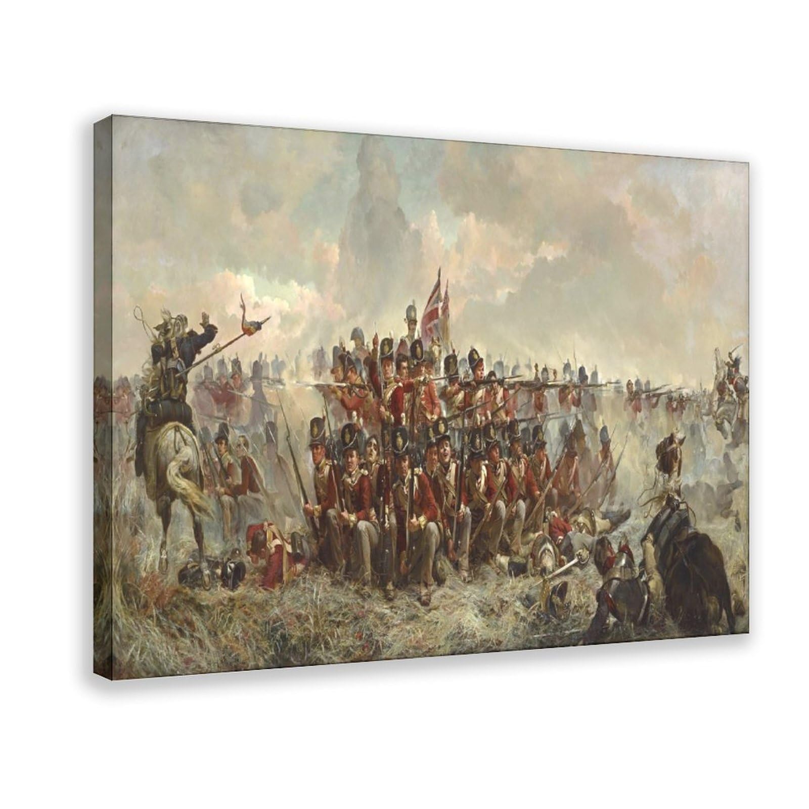28th Regiment at Quatre Bras Painting by Elizabeth Thompson Canvas Art Poster And Wall Art Picture Print Modern Family Bedroom Decor Frame 12x18inch(3