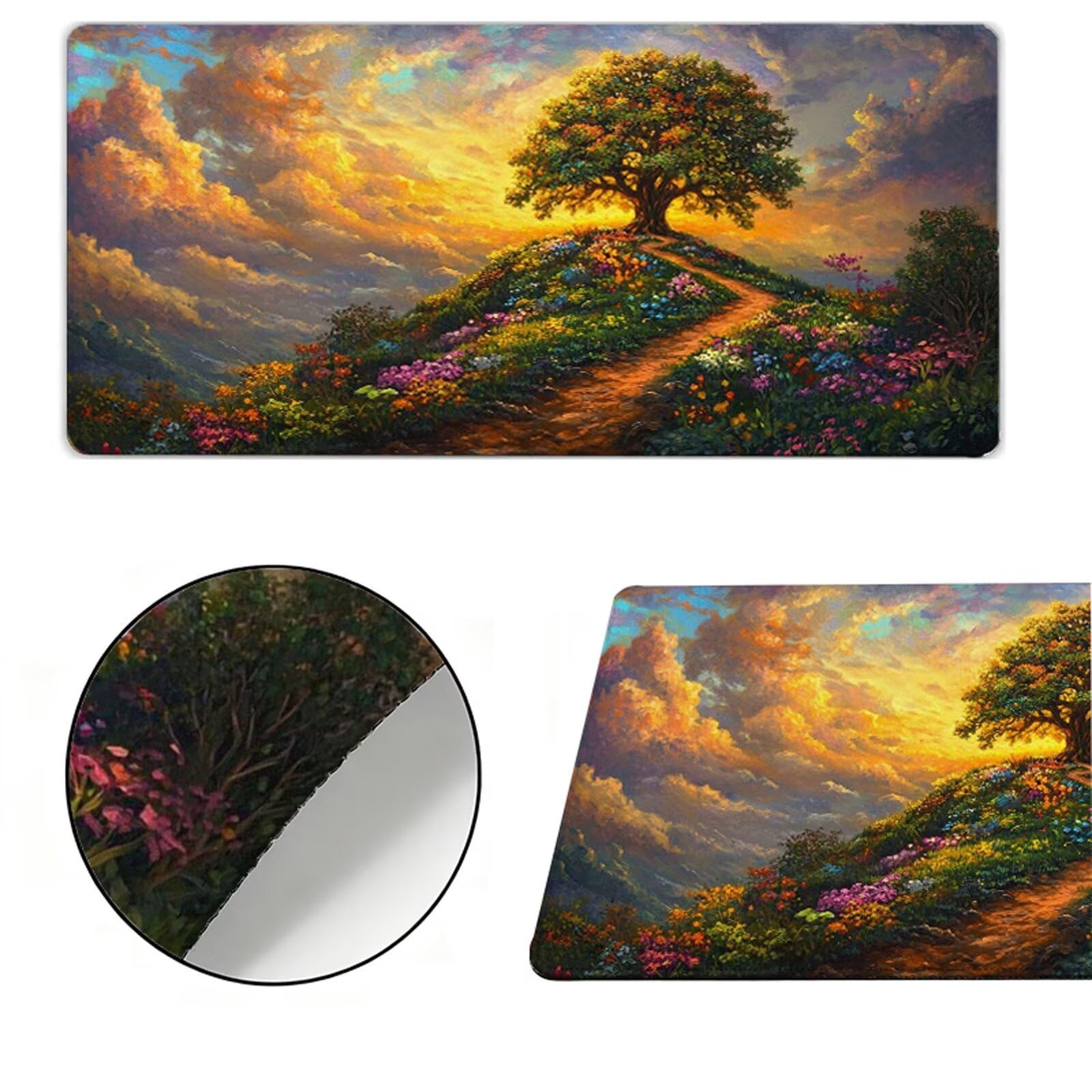 Podkładka pod mysz xxl 1200x600x3mm podkładka pod mysz drzewo życia podkładka pod mysz kolor poprawia precyzję i szybkość, wodoodporne antypoślizgowe, szyte krawędzie, akcesoria do gier, komputer, gry