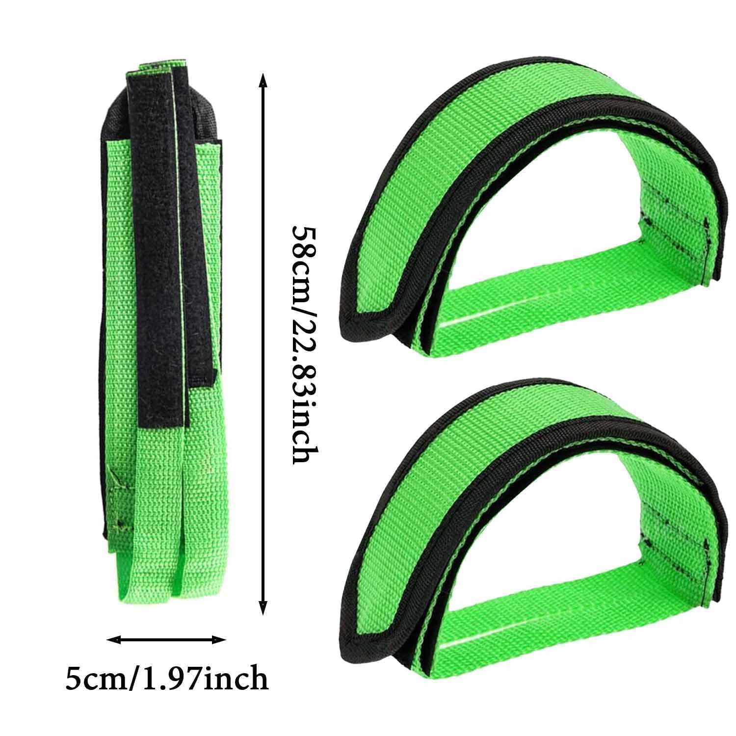 2'li set ayarlanabilir pedal kayışı – evrensel naylon ayak tutucu çift taraflı cırt cırtlı – MTB antrenman bisikletleri için kaymaz emniyet – Bisiklete yeni başlayanlar için önemli aksesuar Spor ve