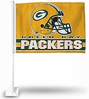 Vista 33 de Rico Industries NFL Double Sided Car Flag - 16" x 19" - Strong Pole That Hooks onto Car/Truck/Automobile