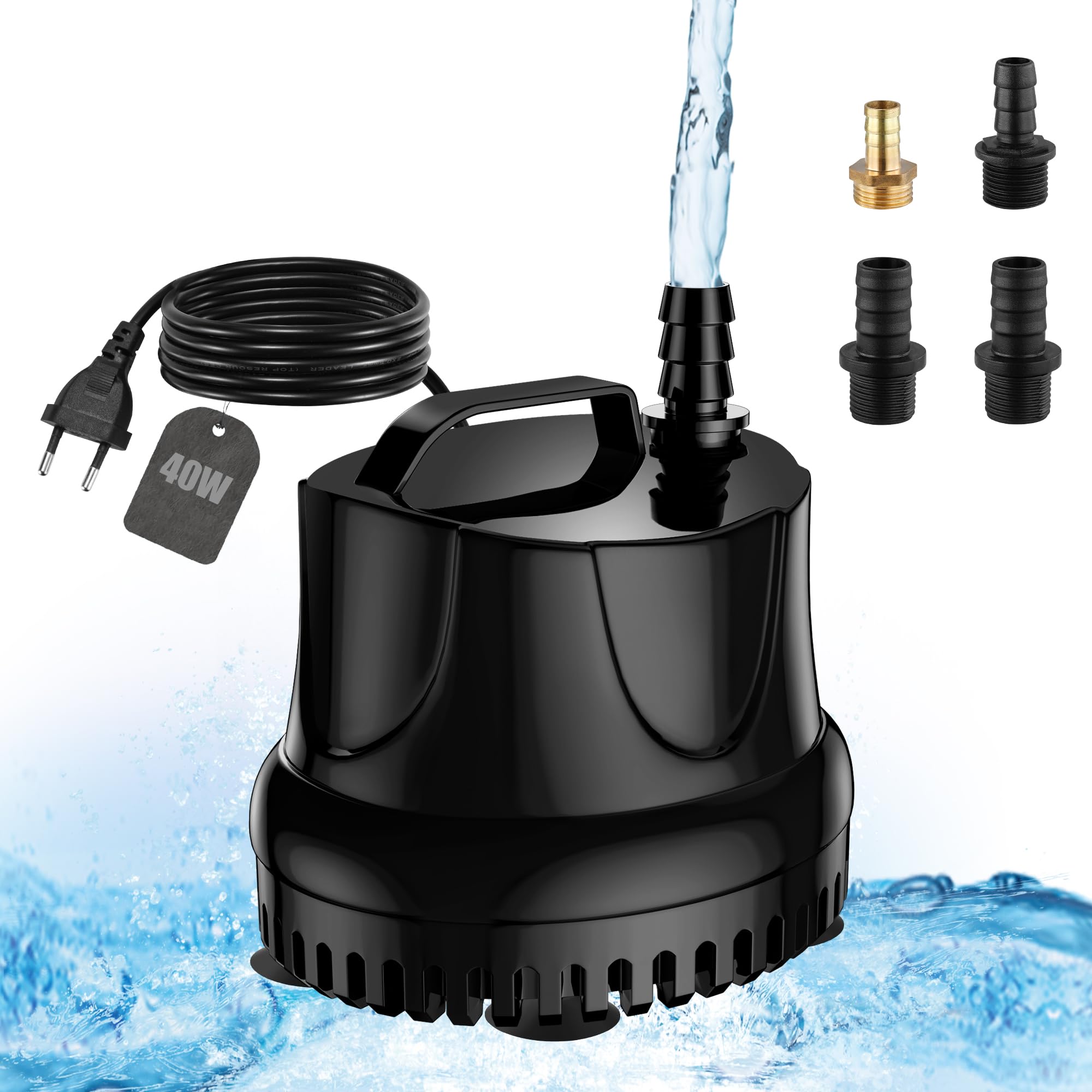 LNICEZ Bomba de Agua 25W/2000L/H para Acuario y Fuente de Estanque - Altura Máxima 2.2m, Sumergible — view 9