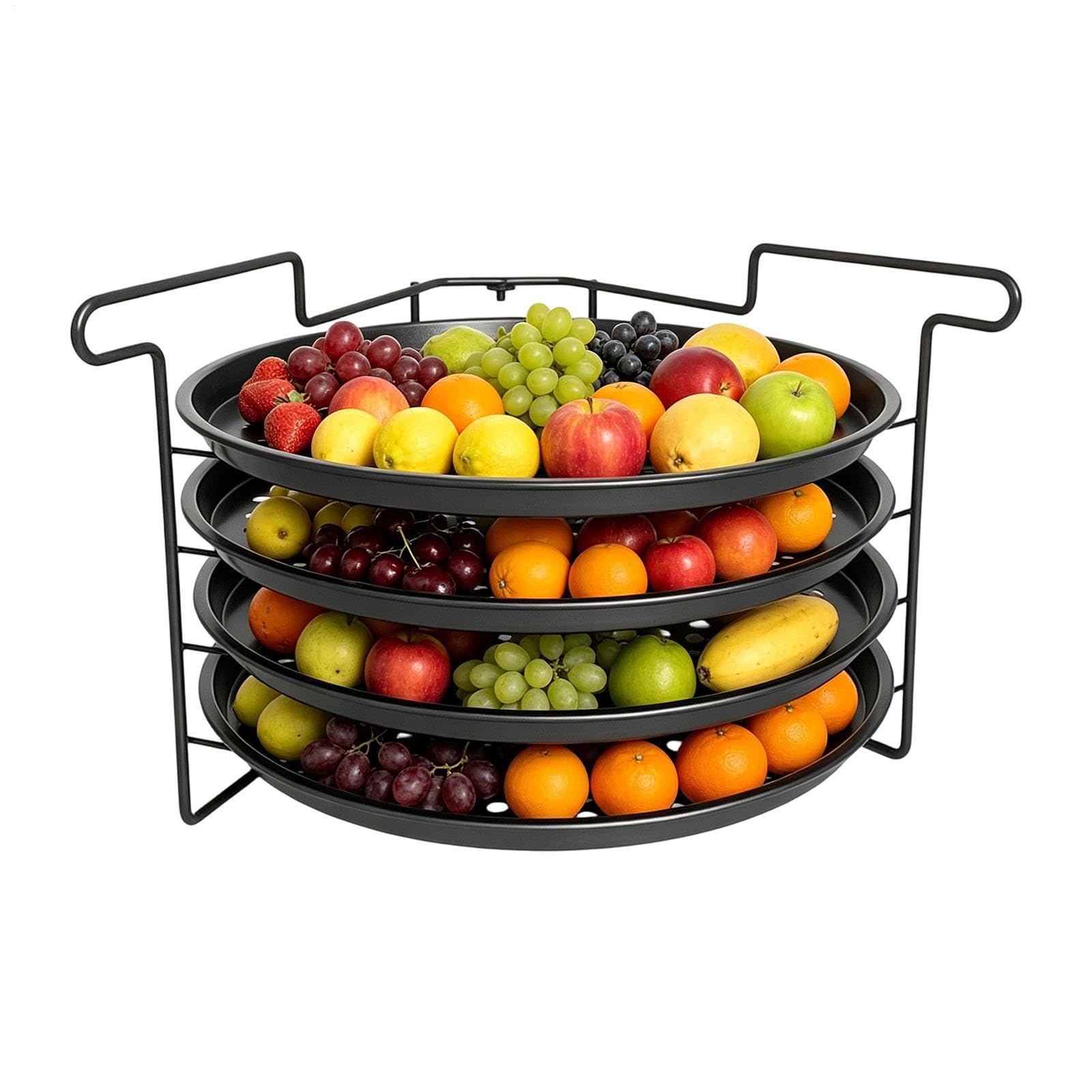 Set di Teglia e Griglia per Pizza Supporto Stabile Antiaderente a 4 | Rastrelliera per Teglie da Pizza Pasticceria, Pane, Casa, Cucina, Ristorante, Fornai, Principianti, Professionisti