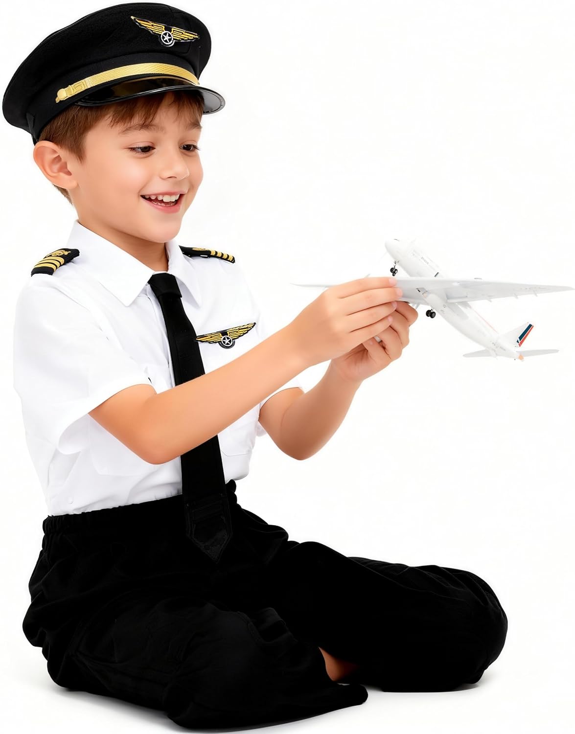 Kids Pilot Costume for Boys Airline Captain Pilot Uniform for Boys’ Career Day Dress Up Airline Costume Gifts - Image 4