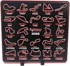 2026 F1 Race Calendar Display Board: Showcasing the track, city, and date of 24 races - comes with a dedicated stand - a gift for F1 fans. (1)