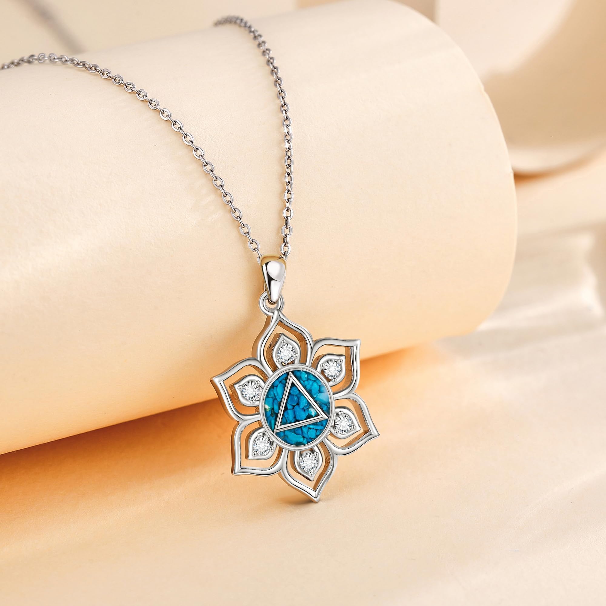 Aa Collier sobriété en argent sterling 925 avec le nom Alcoholics Anonymous Na Sobriété Bijou de récupération pour femmes et hommes, Argent sterling
