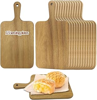 15 Pack Acacia Wood Cutting Board Bulk Wooden Serving Tray Kitchen Chopping Boards with