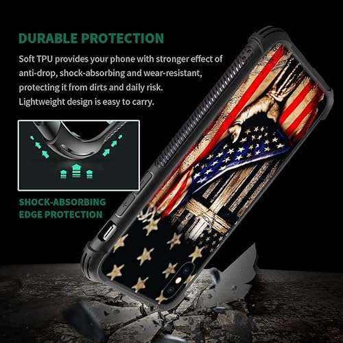 Miniatura 4 de DAIZAG Compatible con iPhone XR Funda, Protección Integral Resistente a Golpes Anti-Rayones Cubierta TPU, Fundas para Hombre Mujer - Cruz de Madera