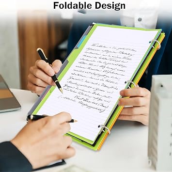 360 Degree Pivotable Binder, Upgraded 3 Ring Binder 1 inch, Flexible Binders 3 Ring, Foldable Three Ring Binders- Black