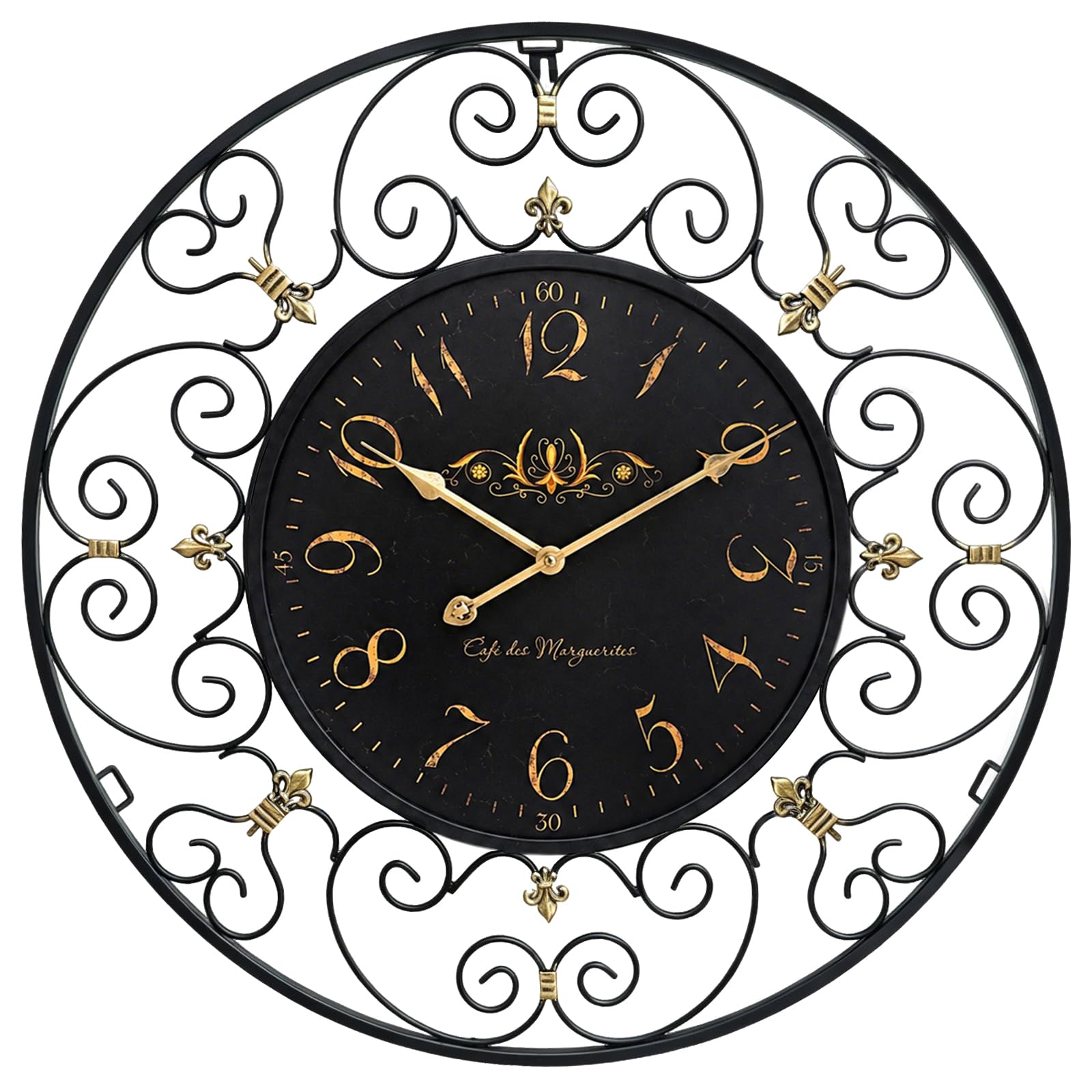 Horloge murale silencieuse à piles pour chambre et repos