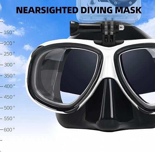 Miniatura 4 de Equipo de esnórquel para miopes para adultos y jóvenes, juego profesional de esnórquel de silicona con parte superior seca completa, máscara de
