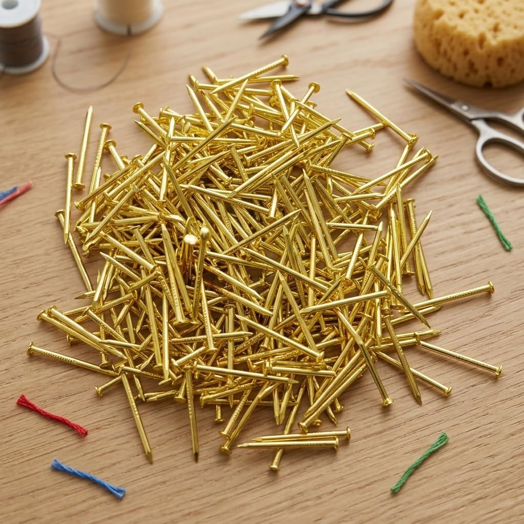 Copper Plated Iron Tiny Nails 300 Pcs Round for String Art