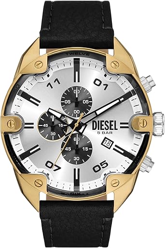 Diesel Mens Watch, Spiked Stainless Steel Chronograph Diesel Watch for Men