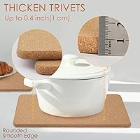 Vista 42 de Cork Hot Pads for Kitchen,4 Pack High Density Thick CorkTrivets for Hot Dishes 8" Heat Resistant Large Cork-Coasters Placemats for Table, Kitchen