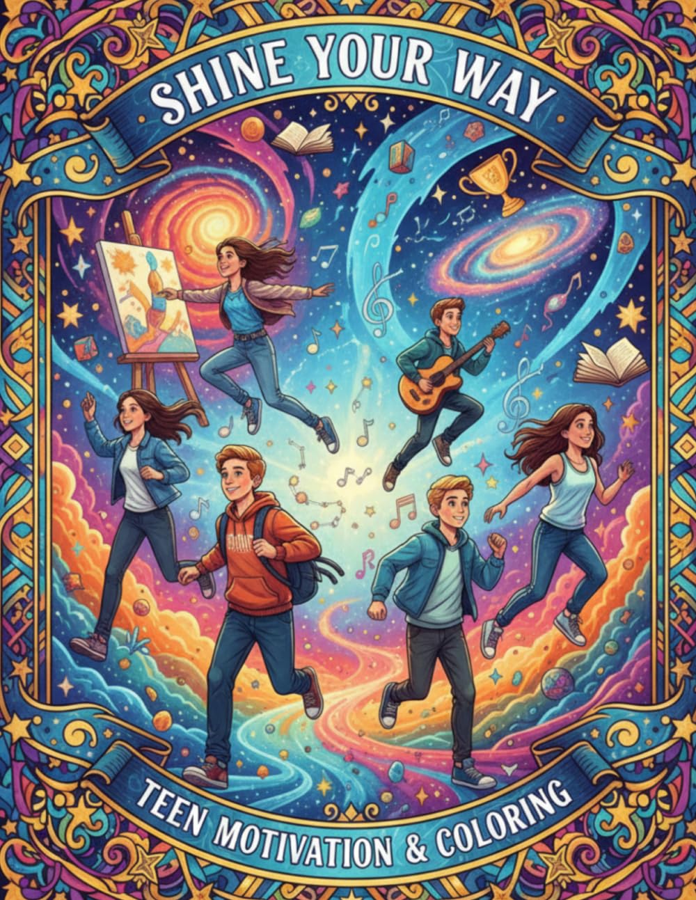 Shine Your Way: Motivational Quotes for Teens to Inspire Confidence, Creativity, and Positivity: An Inspiring Coloring Book for Teens with Creative ... Uplifting Quotes, and Journaling Prompts
