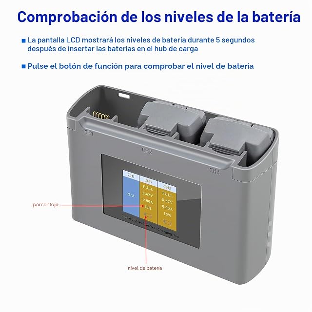 Foto 7 de 7 de Cargador de batería con Pantalla LCD USB, Carga bidireccional, Cargador Inteligente