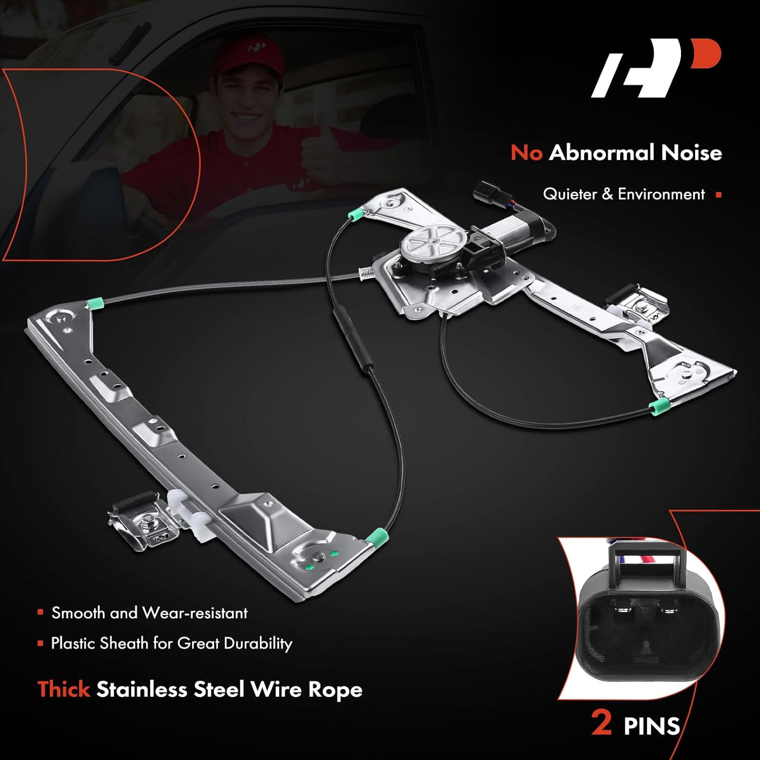 A-Premium Power Electric Window Regulator with Motor Compatible with Buick Rendezvous 2002-2007 Pontiac Aztek 2001-2005 Rear Left Driver Side
