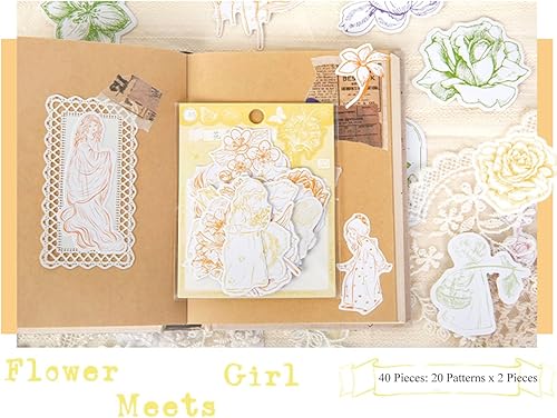 Miniatura 6 de Calcomanías para álbumes de recortes, 40 unidades cada una para botellas de agua de bala basura para laptop, calcomanías estéticas de papel