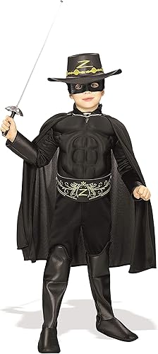 Rubie's Costume Zorro Deluxe - Disfraz infantil de pecho muscular, talla grande