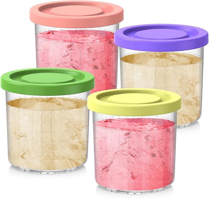 16OZ Cups Replacement for Ninja Creami Pints and Lids 4 Pack