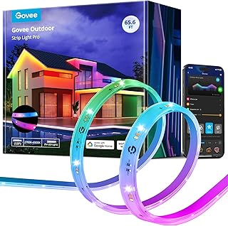 Govee Outdoor LED Strip Lights RGBIC with Warm and Cold White, 65.6ft 2....