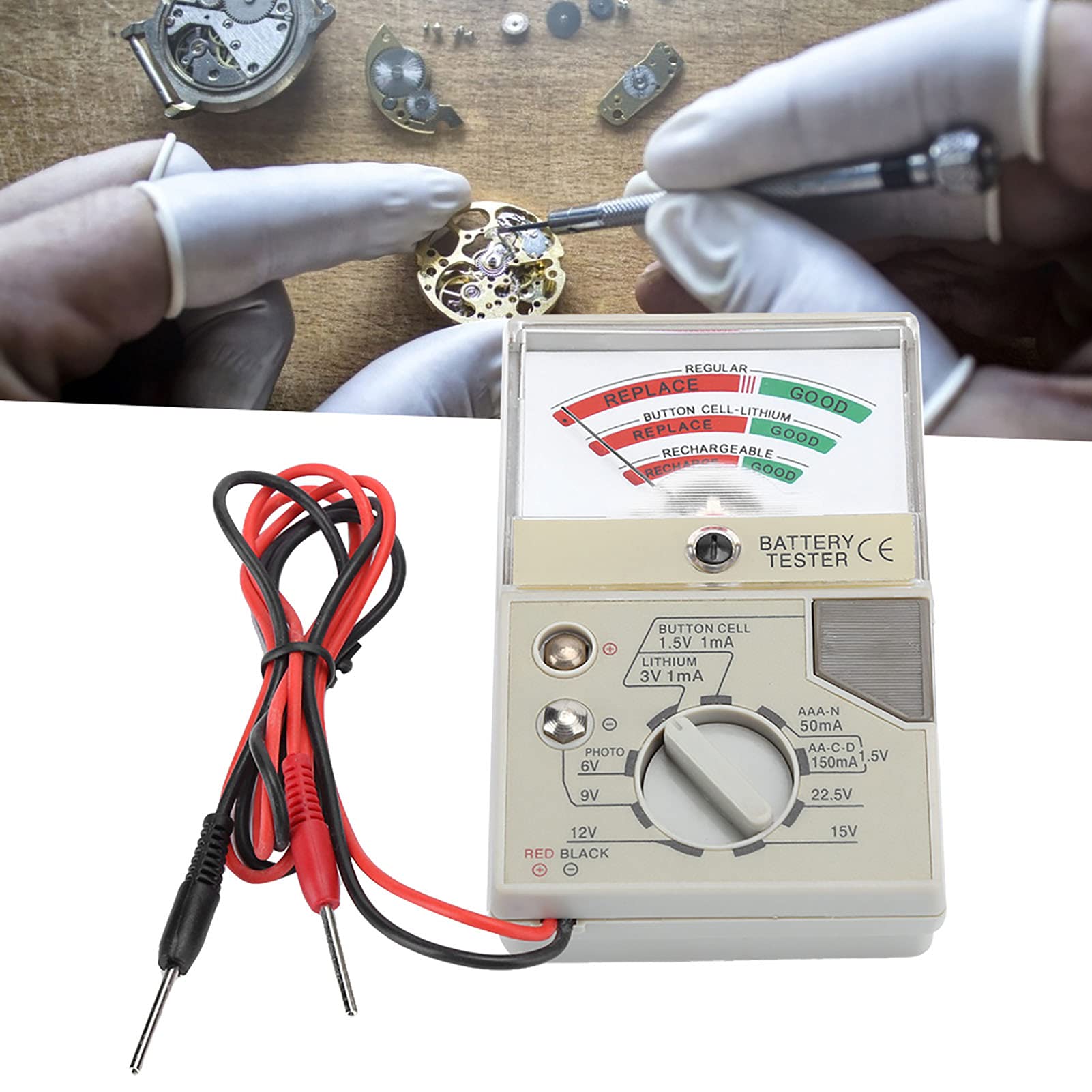 Tester Batteria Digitale Universale per Batterie a Bottone 9V e 1.5V - Misura Velocemente la Durata della Carica