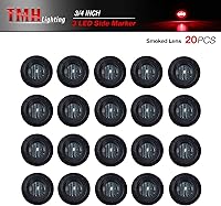 Vista 2 de TMH Lente ahumada de montaje de 3/4 de pulgada, LED rojo, pequeña liquidación lateral, luces LED de marcador, remolque, camión, RV, ATV, coche