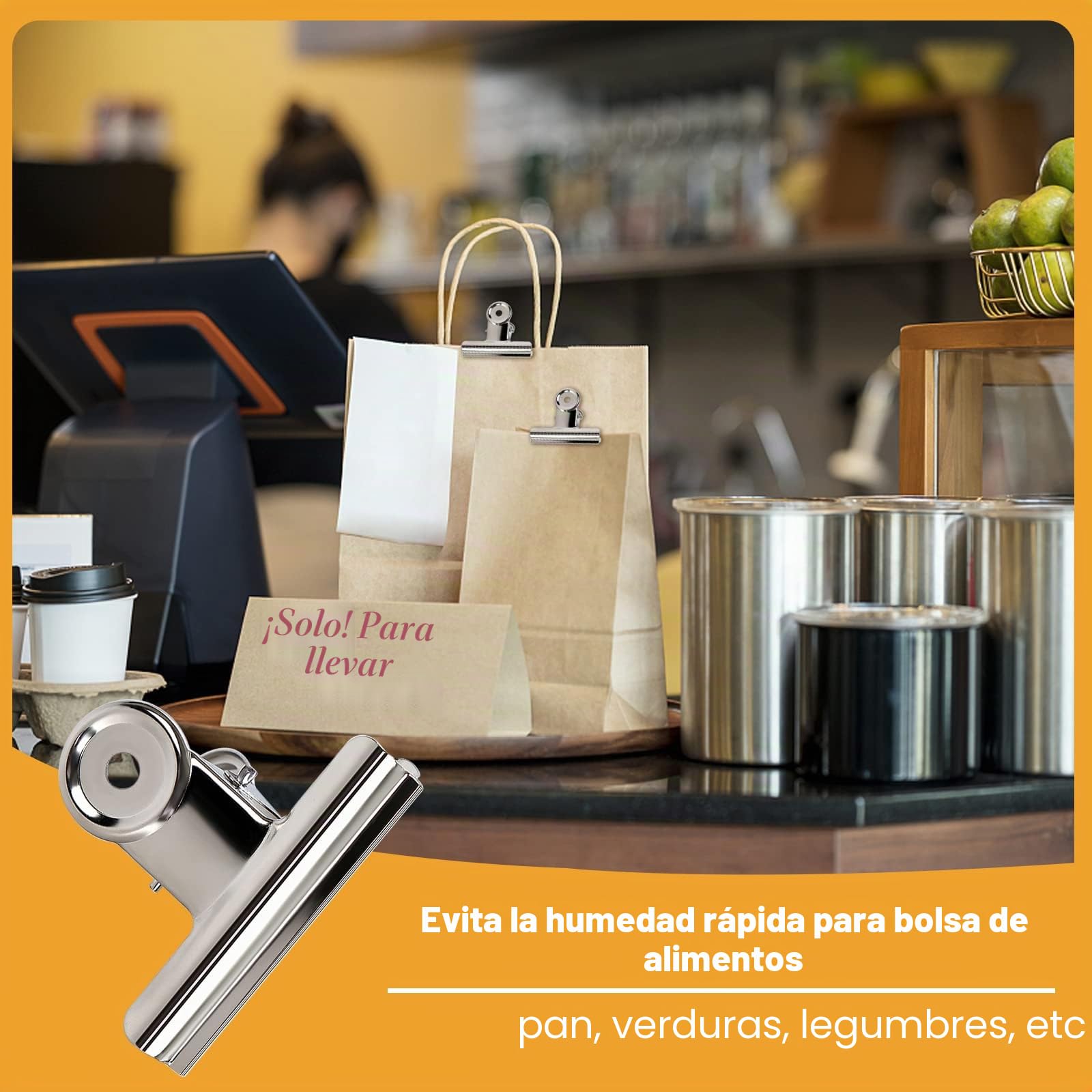 63mm Bulldog Clip, 12 Piezas Grande Bulldog Clip | Pinza Bulldog, Plata Binder Clip, Metal Bisagra Clip para Oficina Escuela Foto
