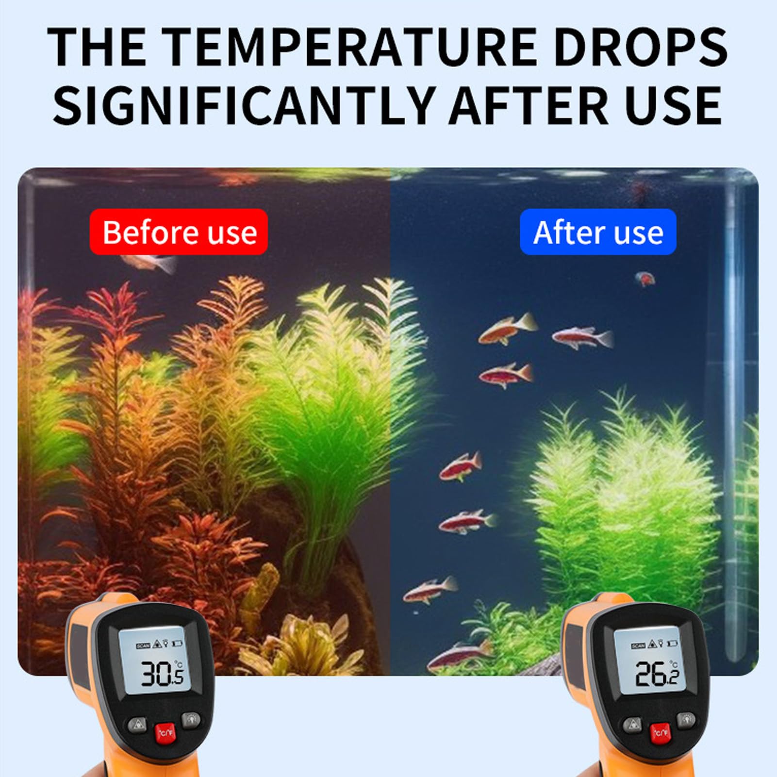 Pssopp Ventilatore di Raffreddamento per Acquario, Due Velocità Regolabili, Materiale ABS, Design Compatto, per Vasche d'Acqua Dolce, Nero