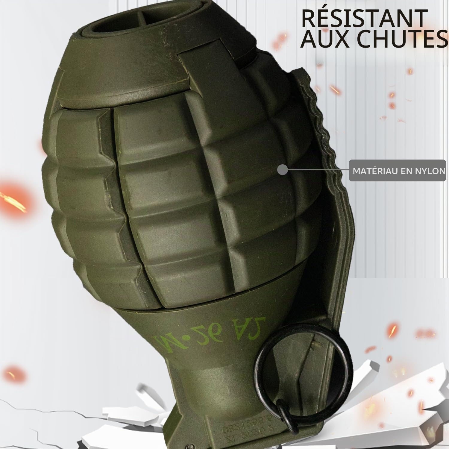 M26A2 CS Grenade Jouets 2pcs Tactiques Grenades À Main en Plastique Airsoft Rival Jeu De Bataille Recharge Jouet pour Extérieur CS Jeu Cosplay Accessoires Cadeau 14+