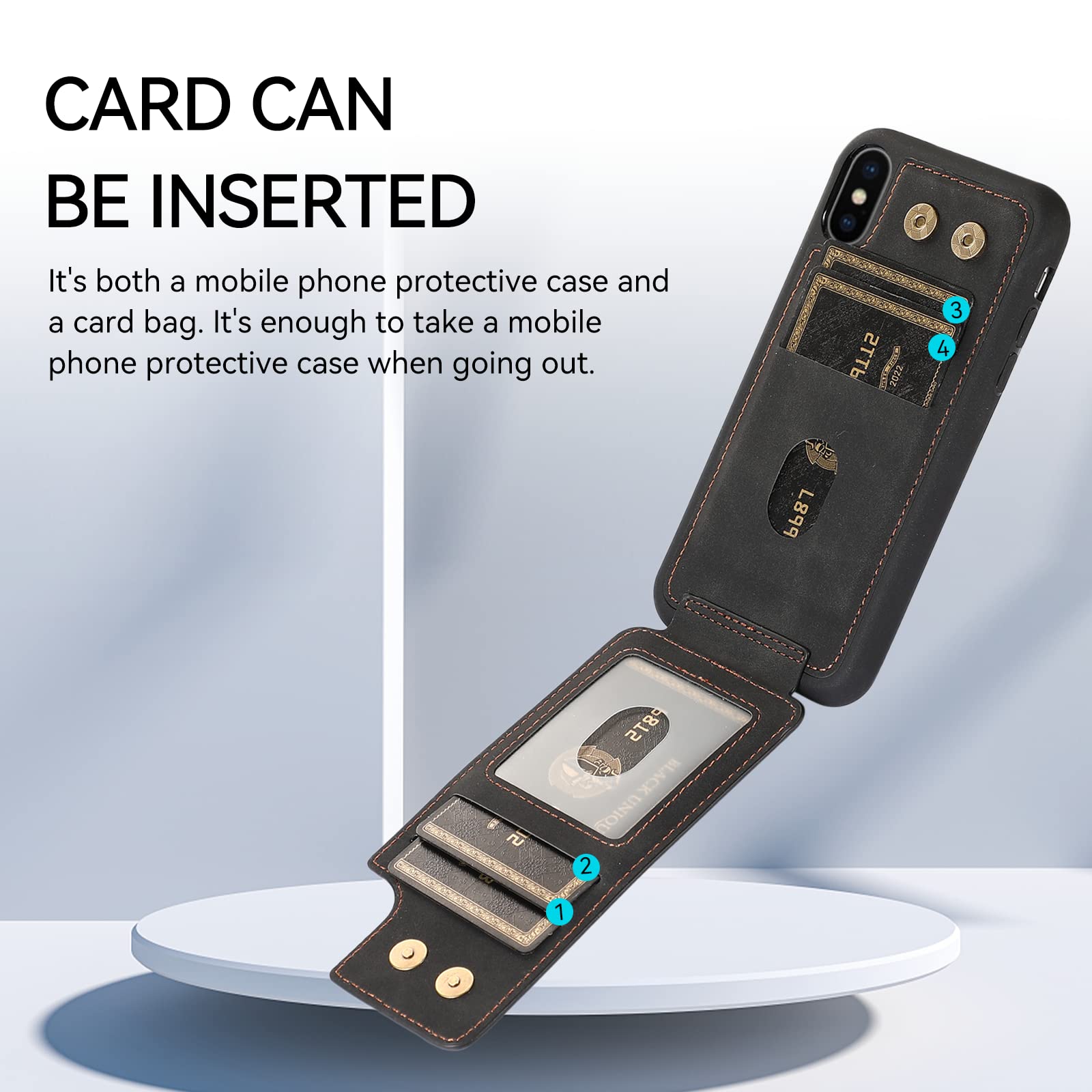 Asuwish Cover Per IPhone X/XS Con Anello Magnetico E Supporto - Custodia Sottile In TPU Con Pellicola Vetro Temperato Inclusa - Blu - 3