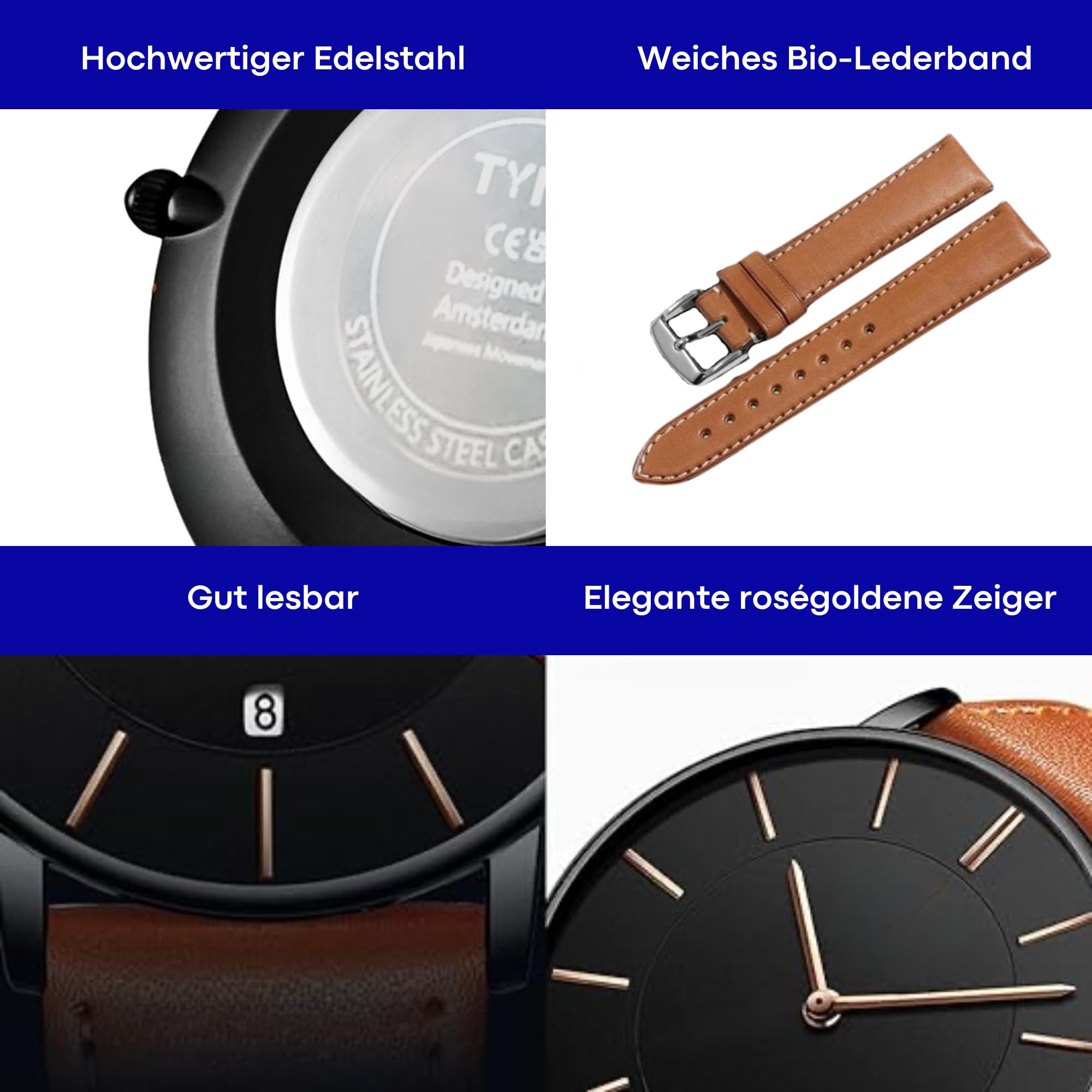 Tyme Oslo Herren-Armbanduhr, 39,5 mm, Uhren für Herren, in Geschenkbox