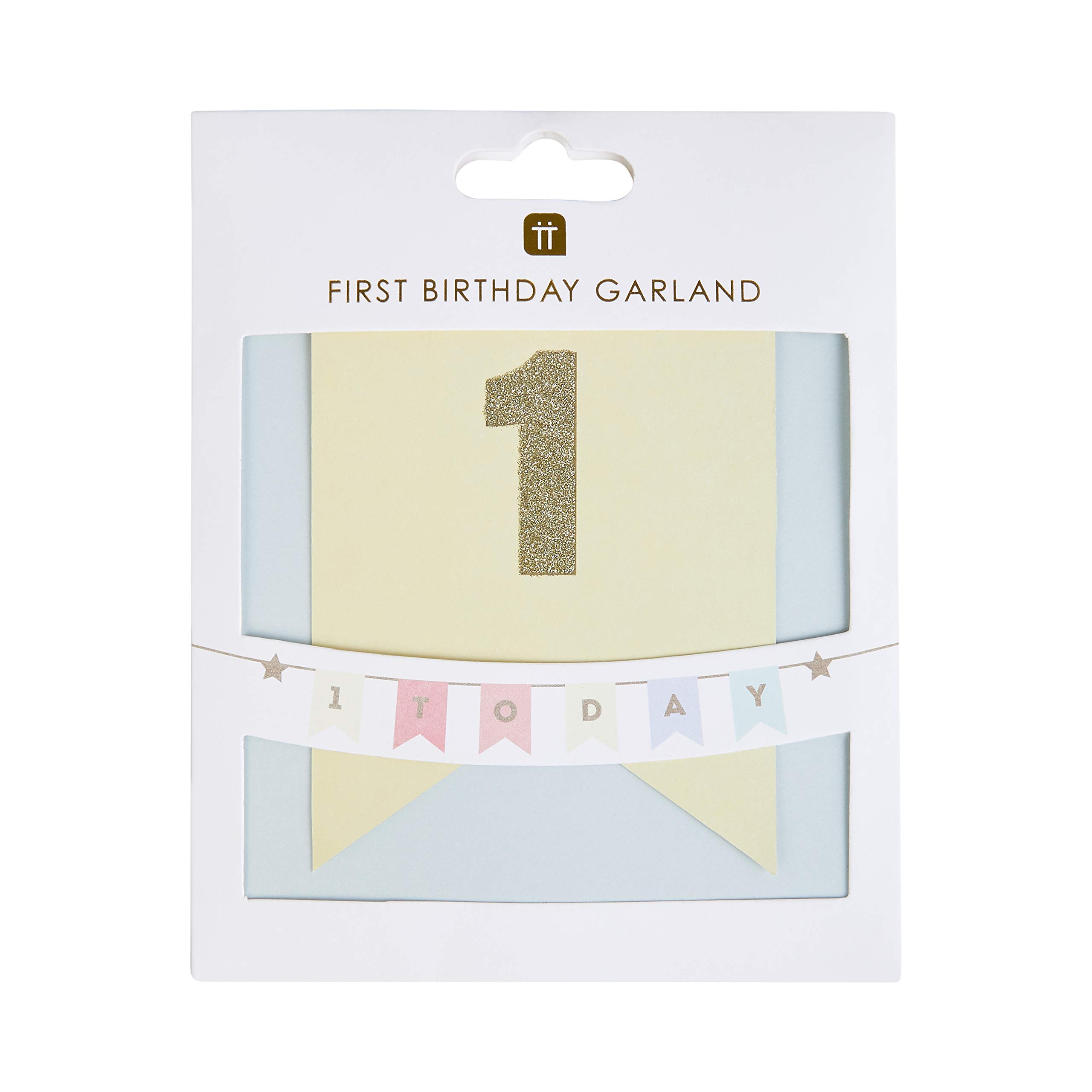 Talking Tables Girls Pastel Colours Bday One 1St Birthday Garland 1.5M-Adorable Banner For Or Boy, Paper, Bday-Garland-One