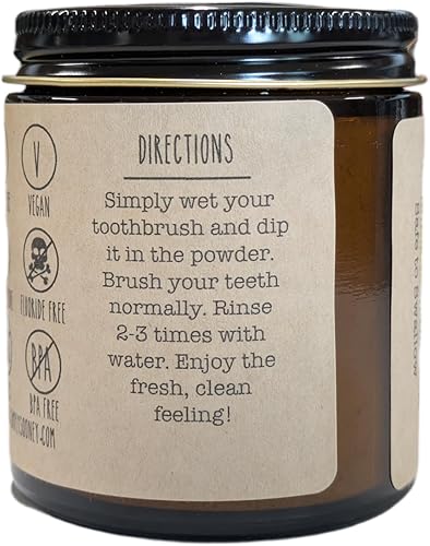 Miniatura 2 de Tarro de vidrio orgánico vegano sin flúor Remineralizante Diente Polvo Seguro para Niños Naranja