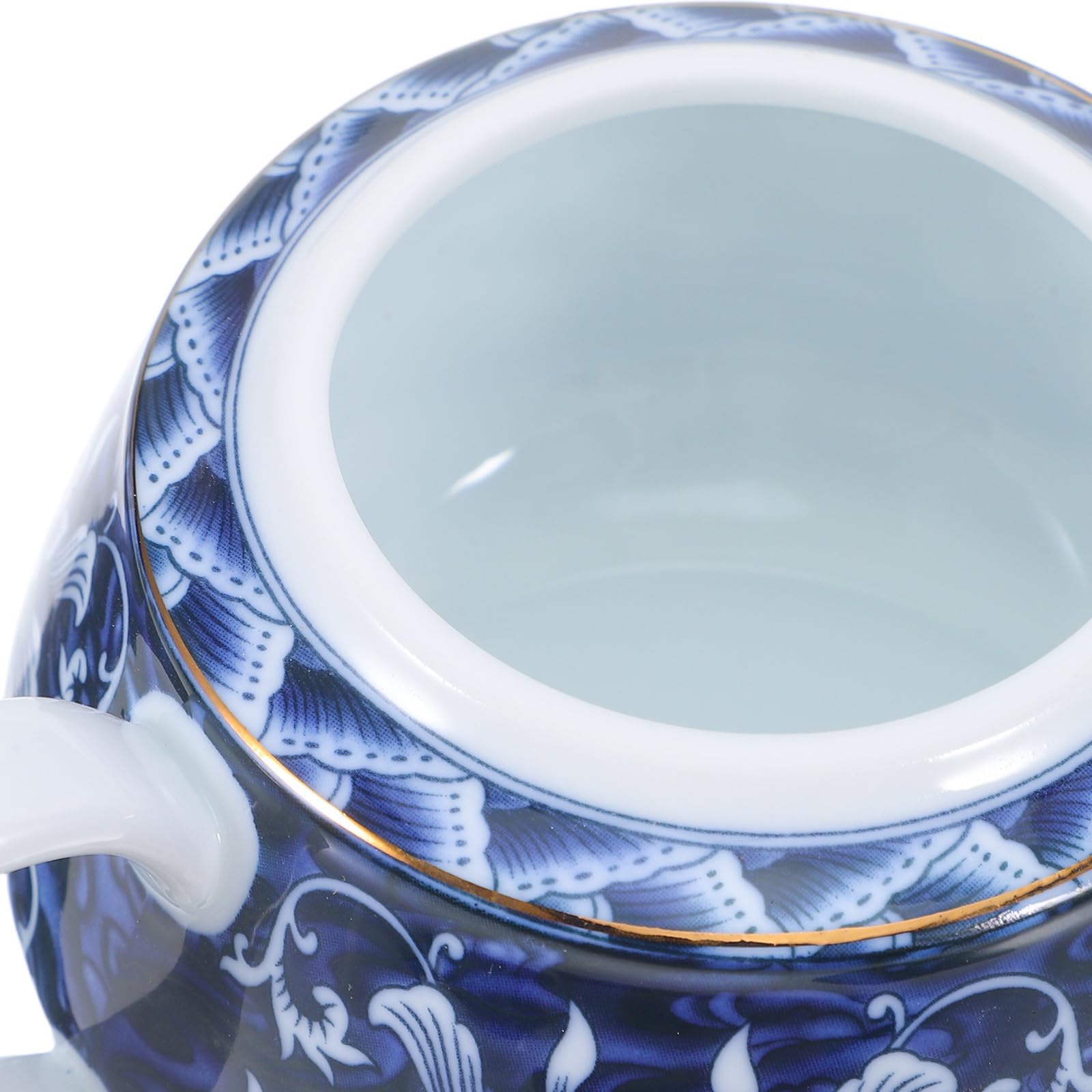 Tetera de Cerámica Azul Estilo Chino para Té, con Asa y Filtro