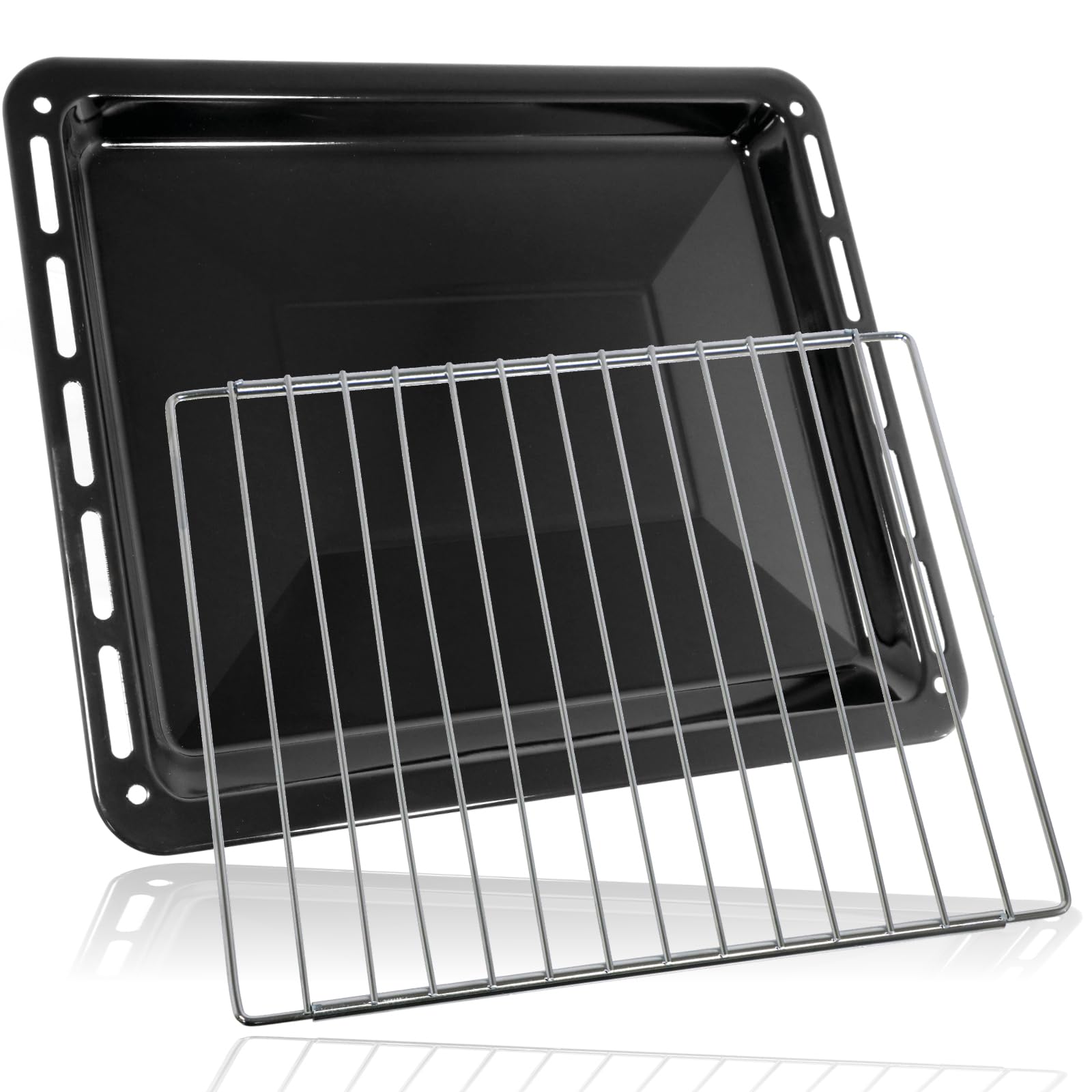 SPARES2GO Roasting Pan Baking Tray + Extendable Adjustable Shelf Compatible with Smeg Oven Cooker