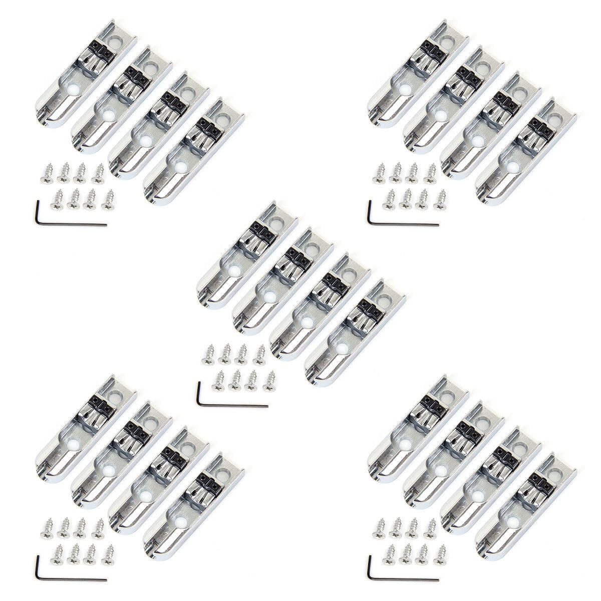 5 Sets Guitar Bass 4 String Single BridgesLoad Upgrade Screws Chrome