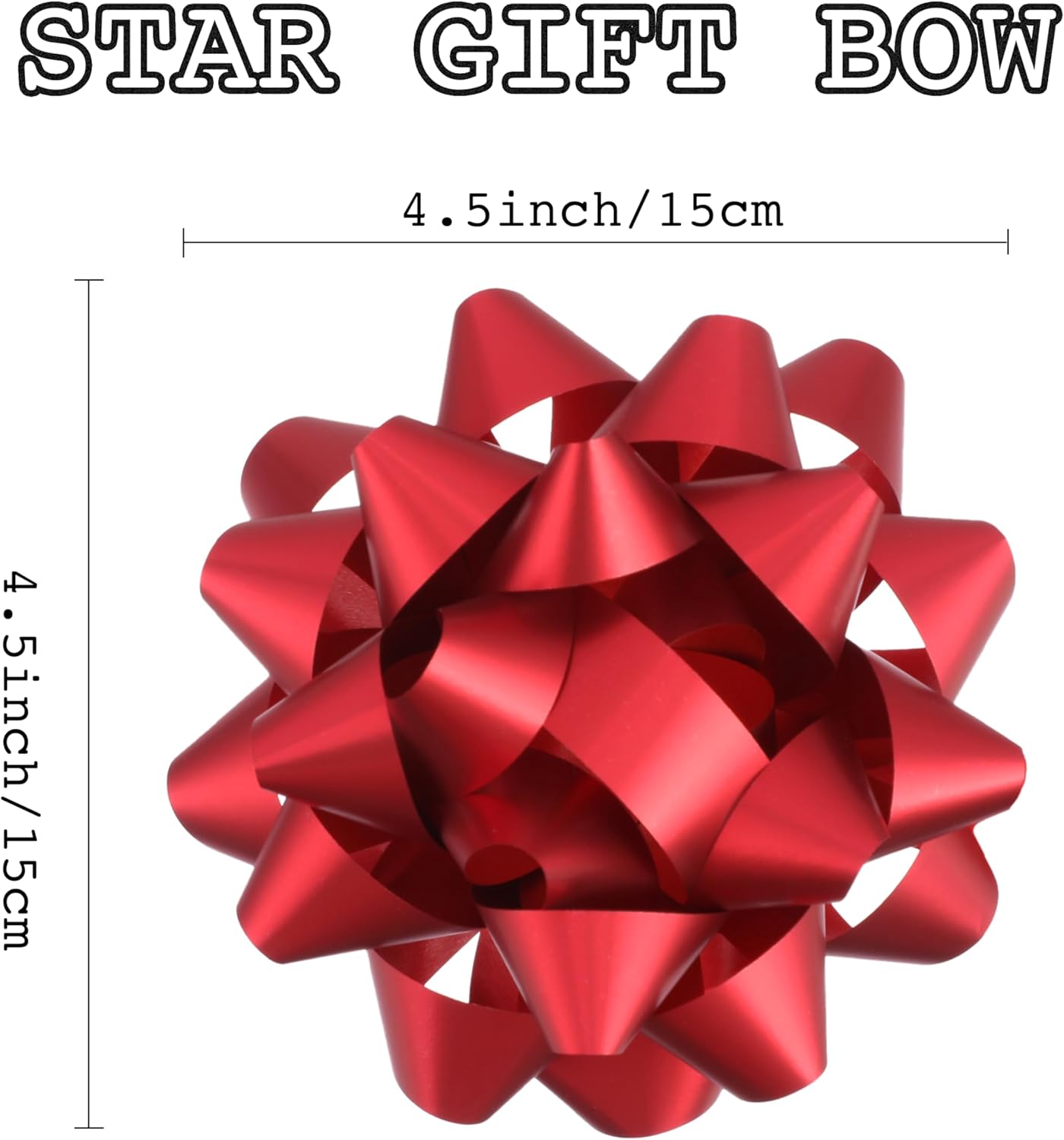 12Pcs Large 4.5 Inch Star Gift Bows for Gift Wrapping and Presents, Christmas Bows,for Parties, Birthdays, Weddings or Other Holidays. (Red) - Image 2