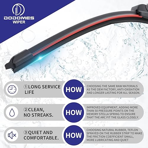 Miniatura 2 de Juego de 2 limpiaparabrisas prémium de 22 + 21 pulgadas de calidad de fabricante original del equipo, para todas las estaciones (juego de 2),